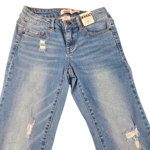 Bongo Women's Distressed Bootcut Jeans Medium Wash Blue Size 4 RN 15099